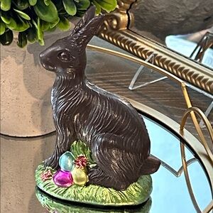 NEW! Vintage Inspired Resin Chocolate & Foil Egg Easter Bunny Rabbit